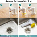 Electric Cleaning Brush Bathroom Scrub Kitchen Cleaning Tool USB 5 in 1 Handheld Bathtub Brush Electric Brush to Clean Sink